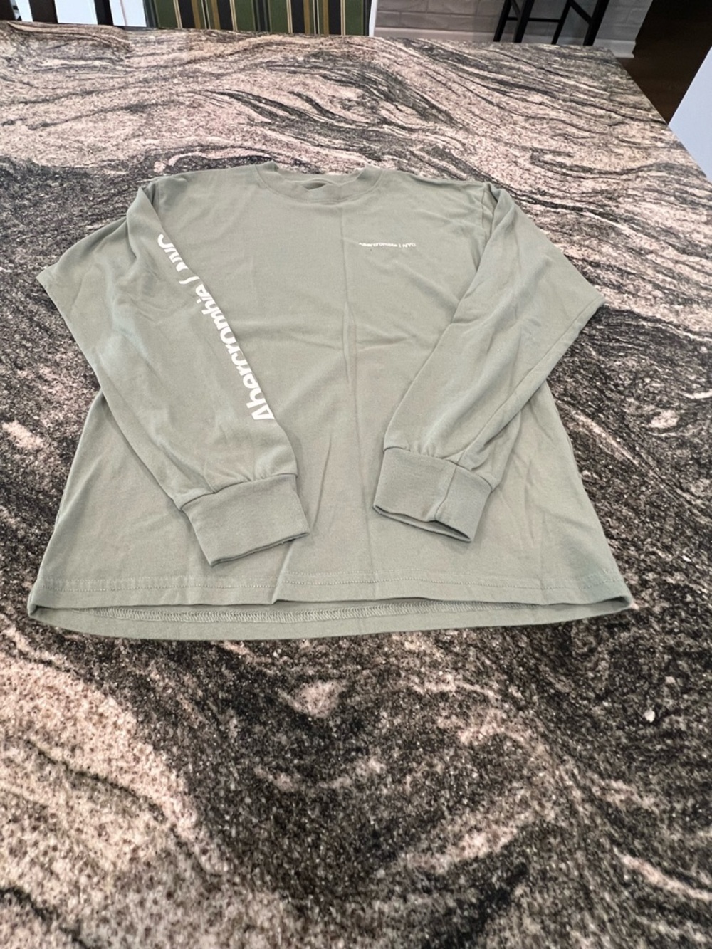 abercrombie kids Sage Green Long-Sleeve Crew Tee with Sleeve Logo
